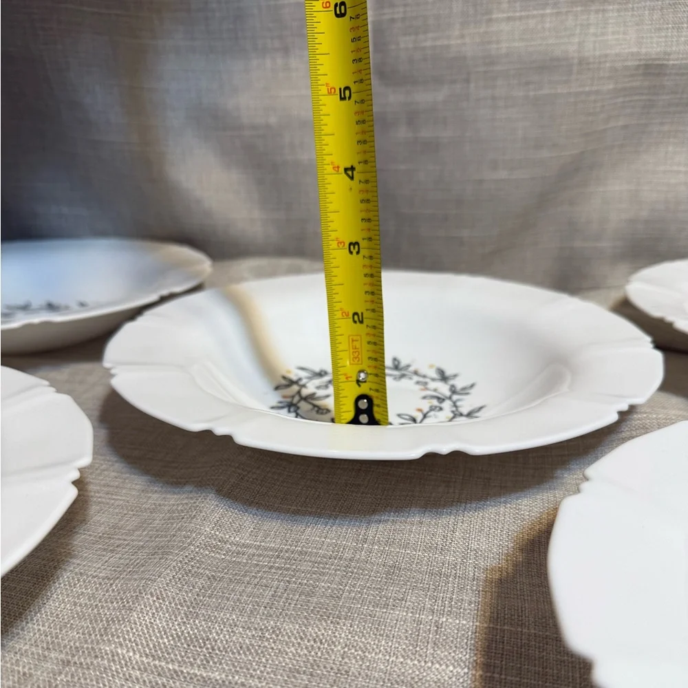 5- Ikea Sanning White Pasta/Soup Bowl With Flowers